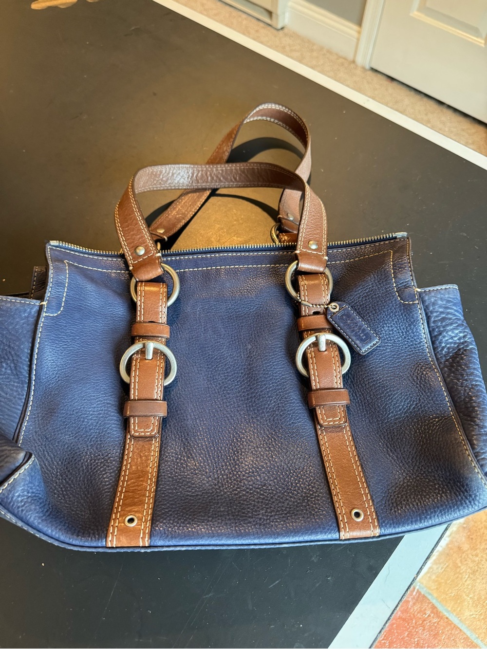Coach Chelsea Pebbled Leather Zip Satchel (Style F10887)